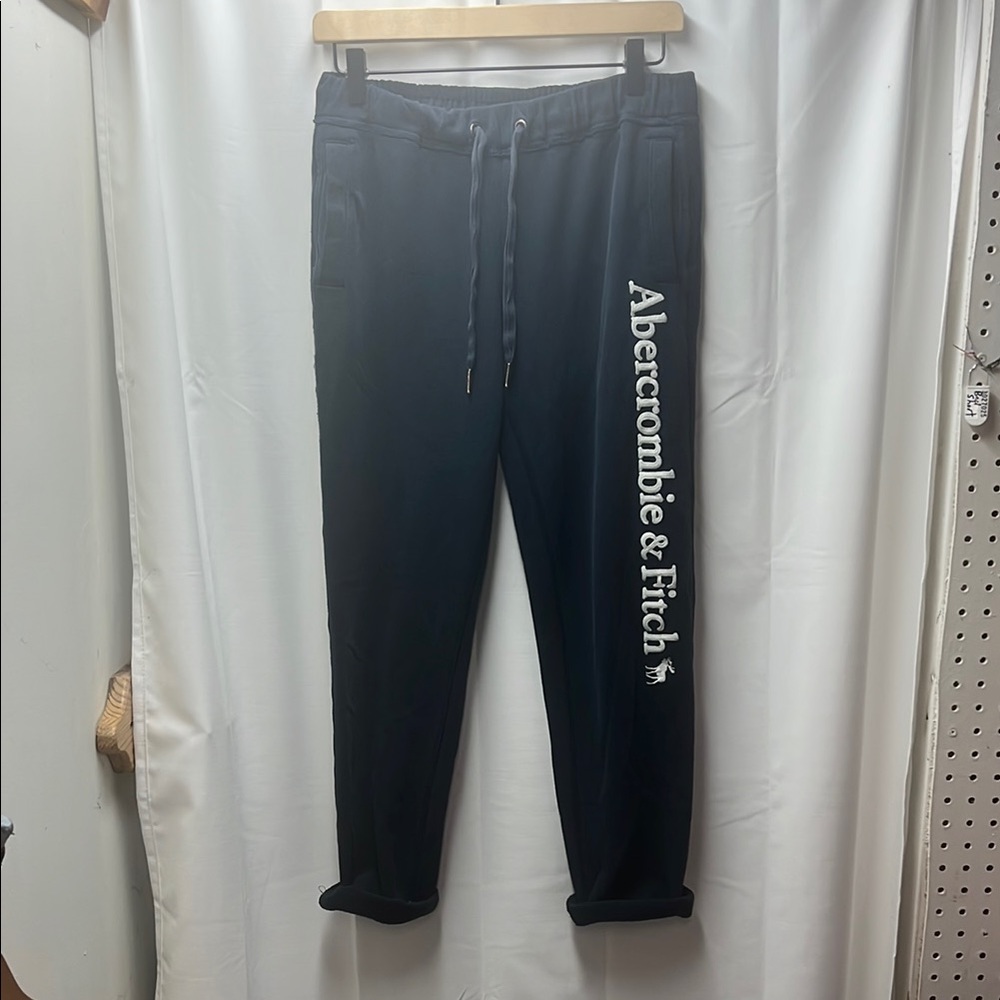 Abercrombie & Fitch Y2K‎ Navy Blue Roll Up Moose Joggers- S - Picture 2 of 7